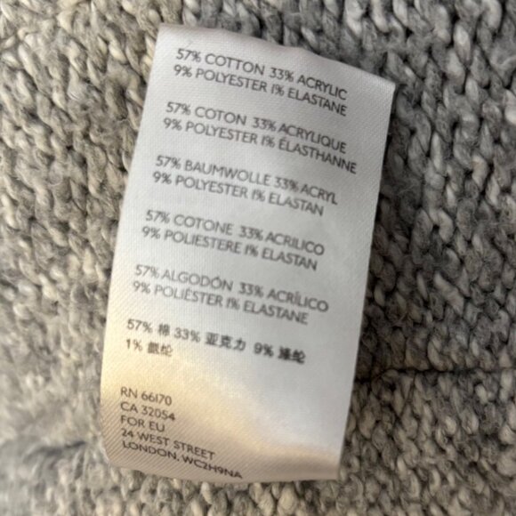 By Anthropologie Josie Open Front Knit Sweater Cardigan M Shawl Collar Long Grey - Picture 7 of 7